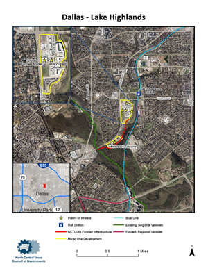 Aerial graphic of Dallas' Lake Highlands Development