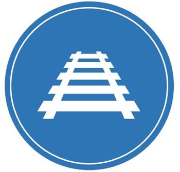 Railroad icon linking to transit planning activities, projects, and trends