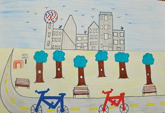 Anthony Luna, 6th grade's drawing of Dallas, Texas