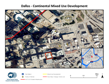 Graphic of Dallas' Continental Mixed Use Development