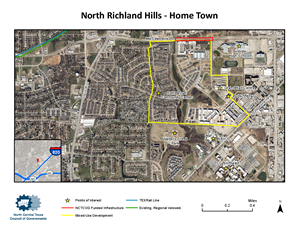This is an aerial view of Home Town development in North Richland Hills