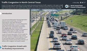 Thumbnail of a congested Texas Highway linking to the Traffic Congestion described in detail in North Texas