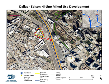 Aerial of Dallas' Edison Hi-Line Mixed Use Development