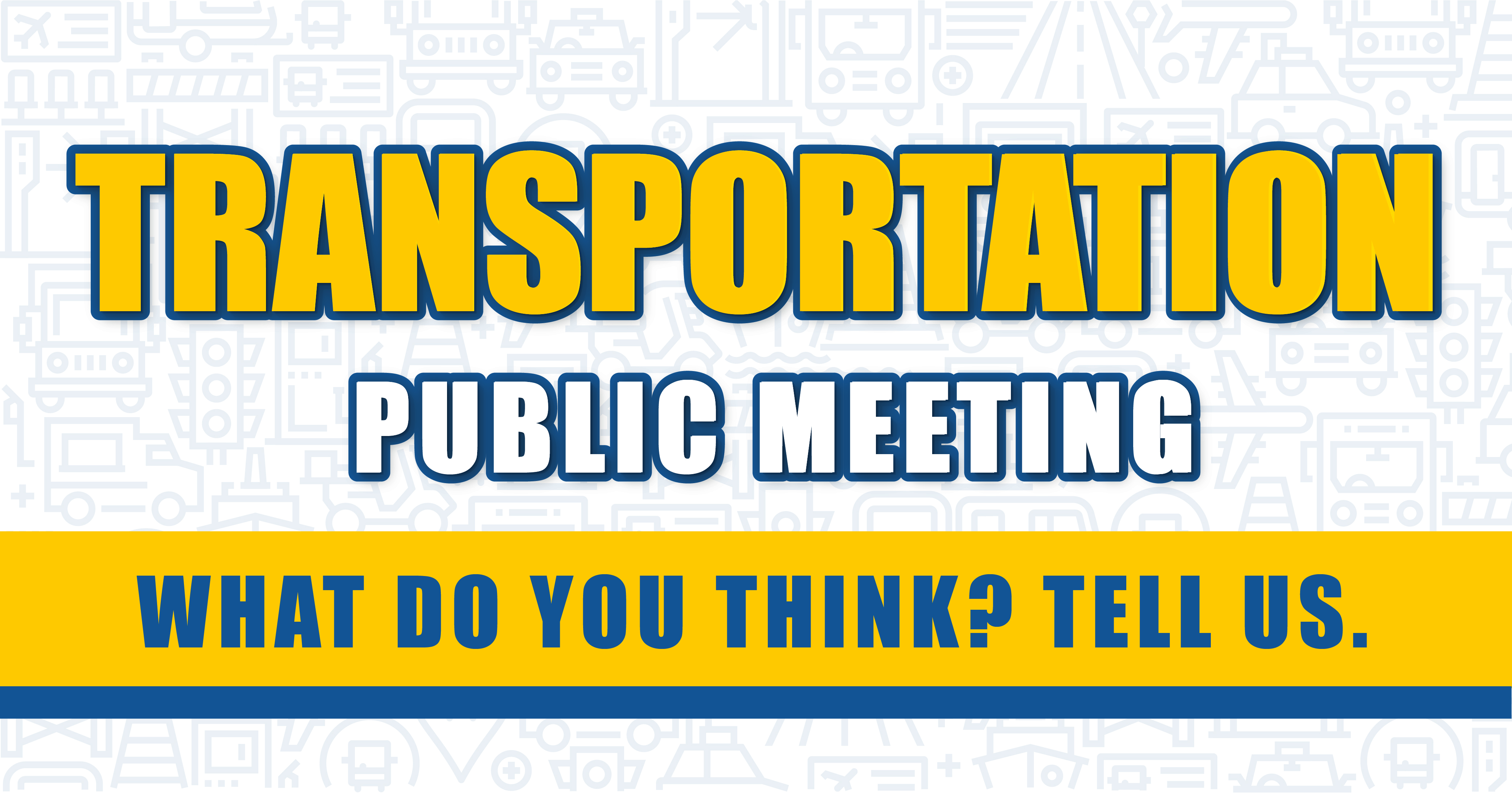 A transportation and public input logo with four links to transit planning, bicycle/ pedistrian mode of travel, metropolitan transportation plan and air quality