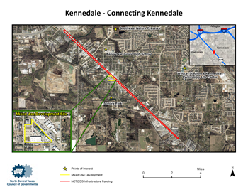 Aerial graphic of Kennedale's Connecting Kennedale development