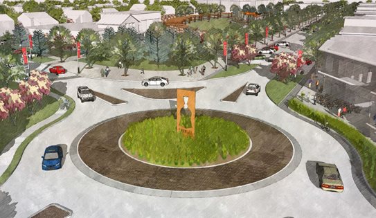 This is a drawn image of what the "Main Street Project", the renovations to Downtown Crowley, Texas would look like