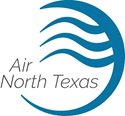 The Air North Texas logo which is a circle with blue waves and the text Air North Texas linked to the Air North Texas Program