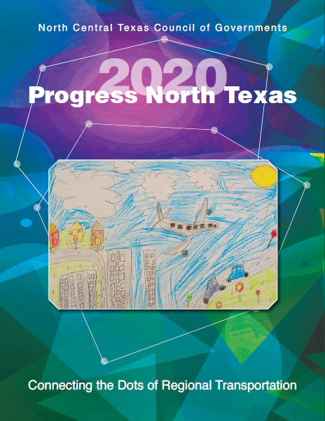 This is the cover of our newest Progress North Texas publication featuring a drawing of the dfw airport